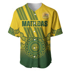 Custom Australia Matildas Baseball Jersey Aussie Aboriginal Gold Version