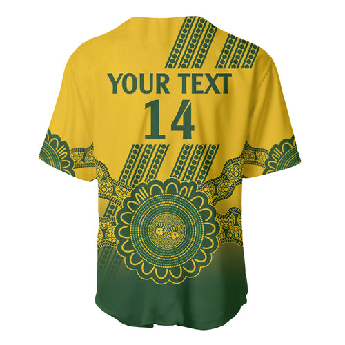 Custom Australia Matildas Baseball Jersey Aussie Aboriginal Gold Version