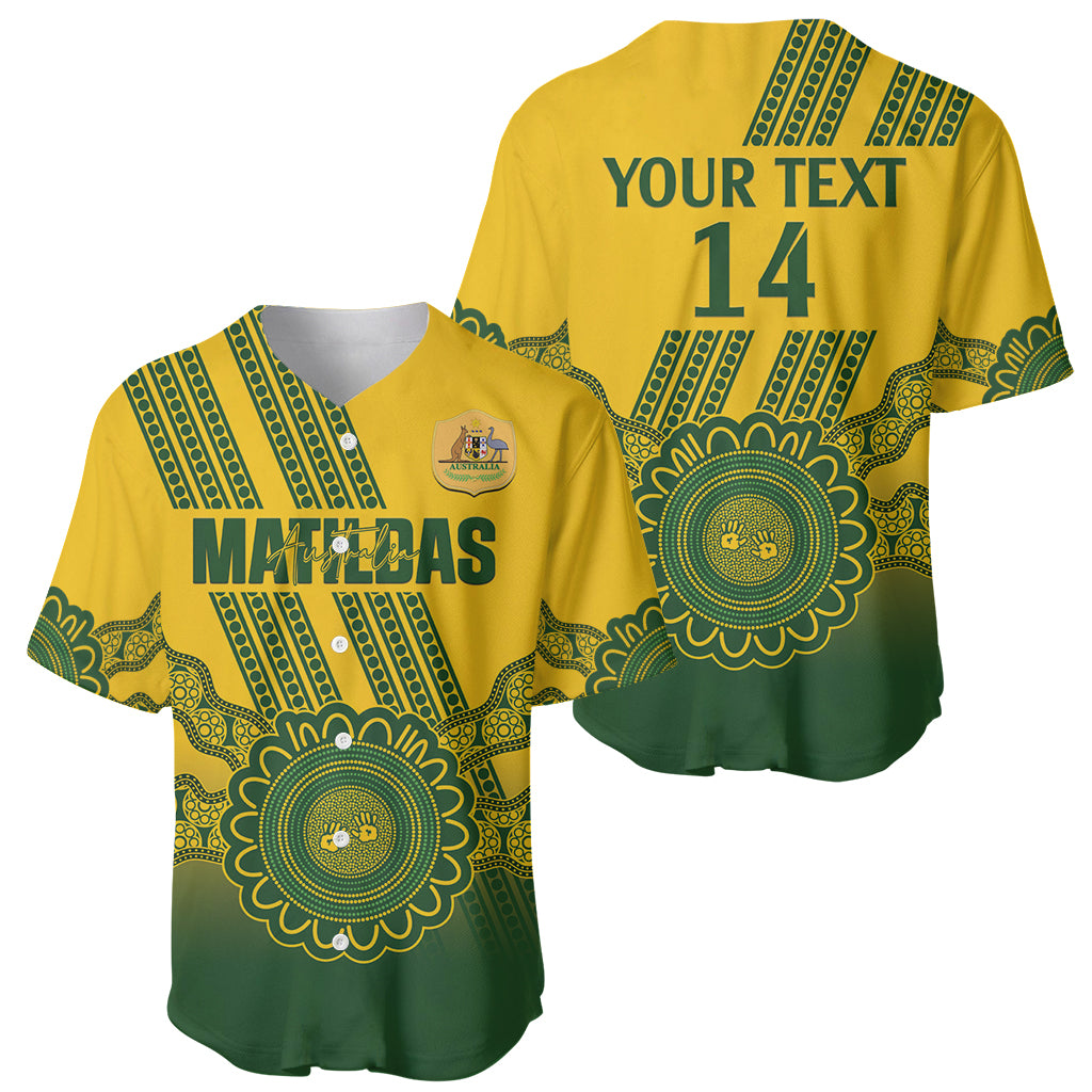 Custom Australia Matildas Baseball Jersey Aussie Aboriginal Gold Version