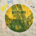 Custom Australia Matildas Beach Blanket Aussie Aboriginal Gold Version