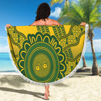 Custom Australia Matildas Beach Blanket Aussie Aboriginal Gold Version