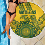 Custom Australia Matildas Beach Blanket Aussie Aboriginal Gold Version