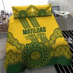 Custom Australia Matildas Bedding Set Aussie Aboriginal Gold Version