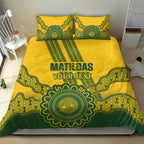 Custom Australia Matildas Bedding Set Aussie Aboriginal Gold Version