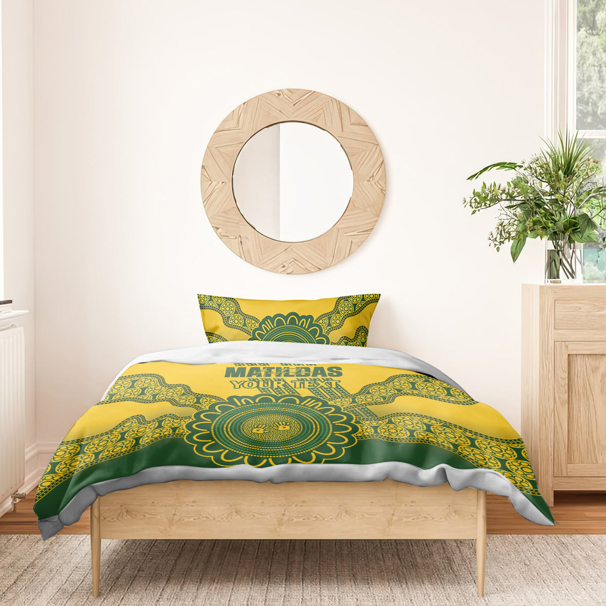Custom Australia Matildas Bedding Set Aussie Aboriginal Gold Version