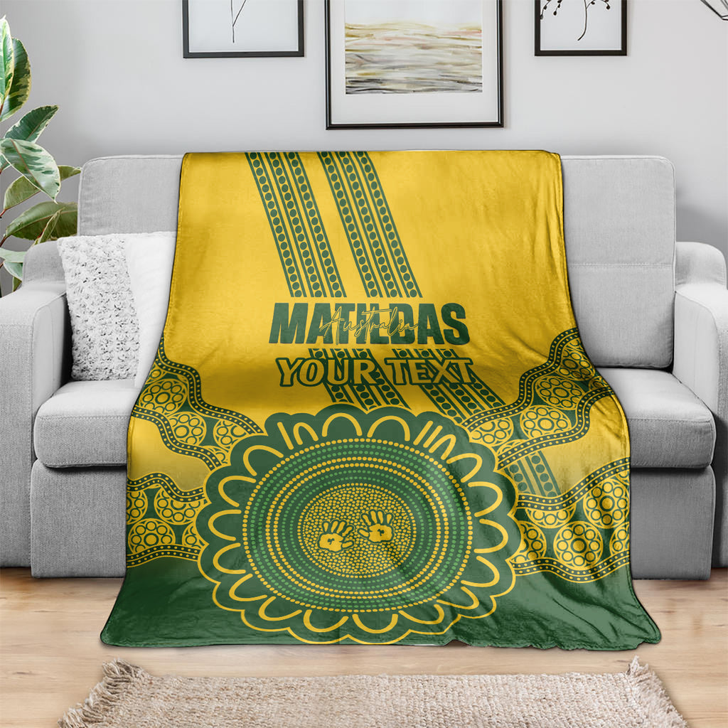 Custom Australia Matildas Blanket Aussie Aboriginal Gold Version