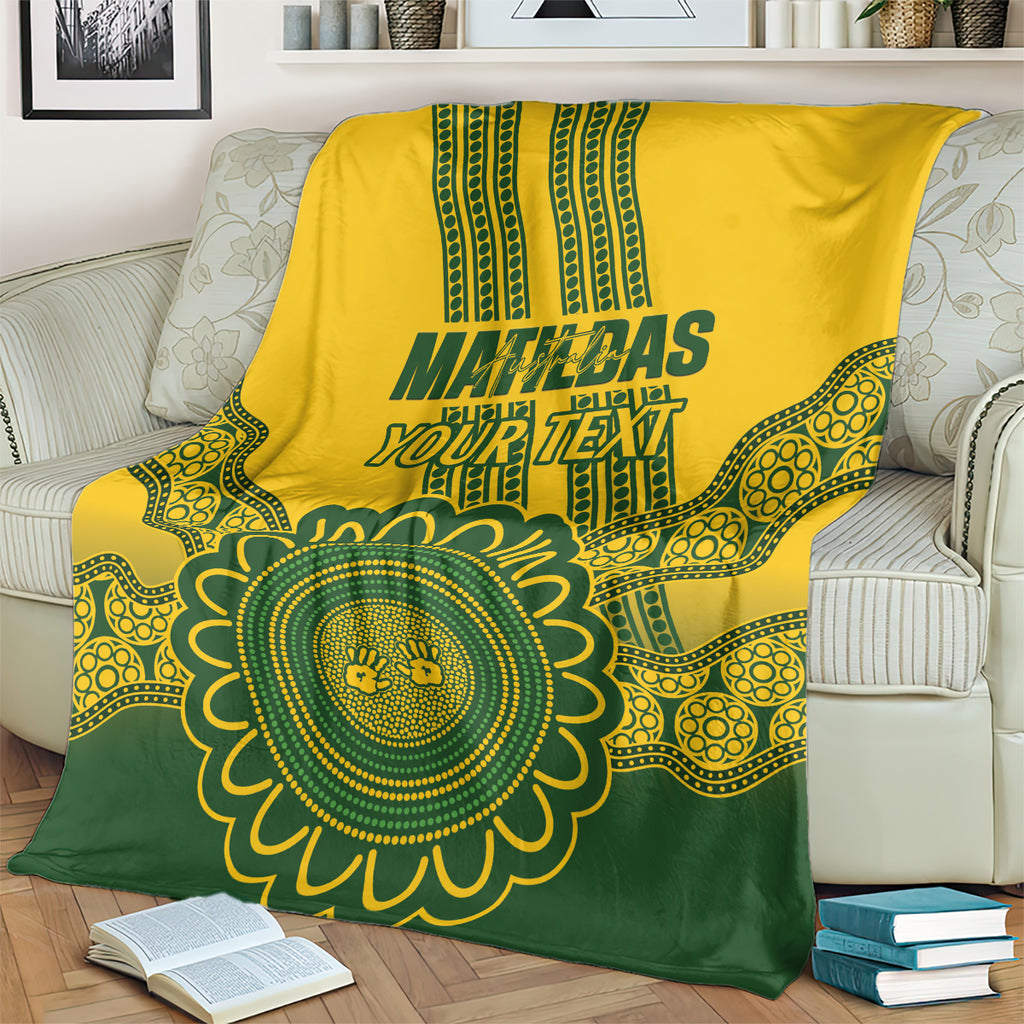 Custom Australia Matildas Blanket Aussie Aboriginal Gold Version