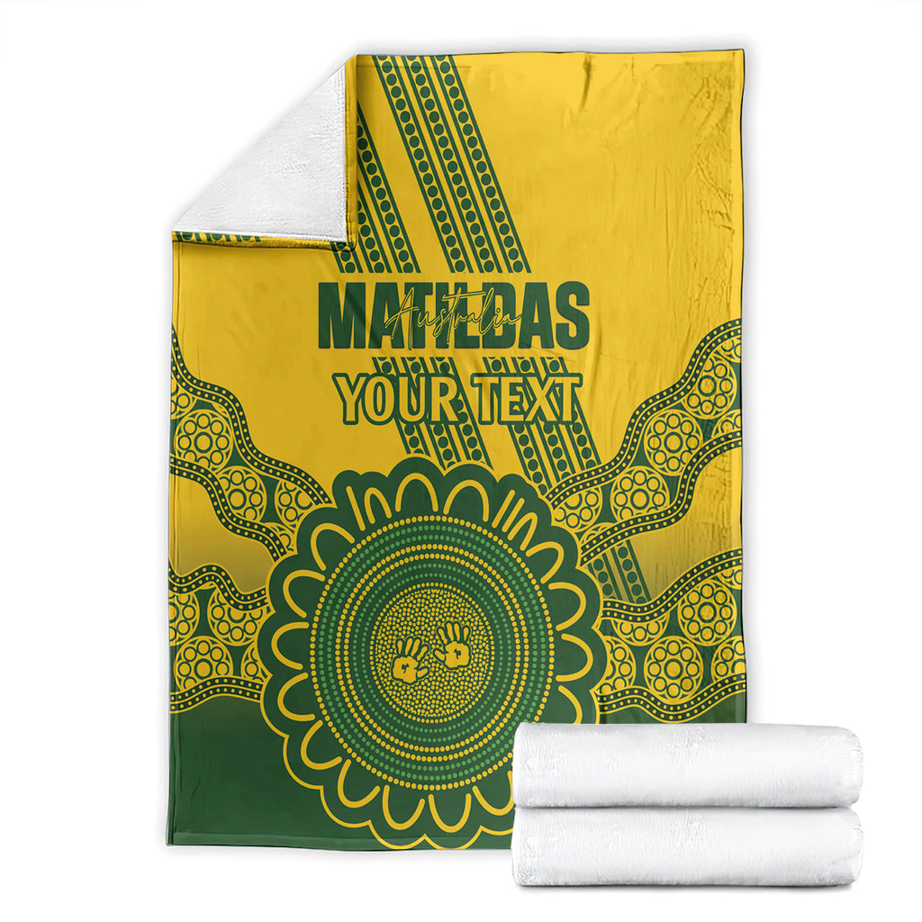 Custom Australia Matildas Blanket Aussie Aboriginal Gold Version