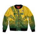 Custom Australia Matildas Bomber Jacket Aussie Aboriginal Gold Version