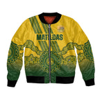 Custom Australia Matildas Bomber Jacket Aussie Aboriginal Gold Version