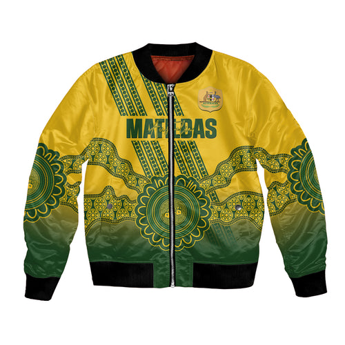 Custom Australia Matildas Bomber Jacket Aussie Aboriginal Gold Version