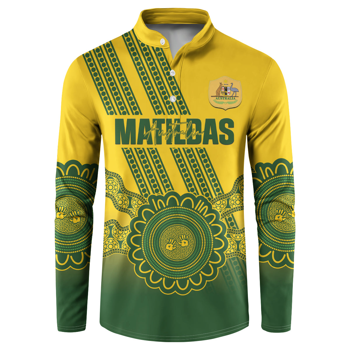 Custom Australia Matildas Button Sweatshirt Aussie Aboriginal Gold Version