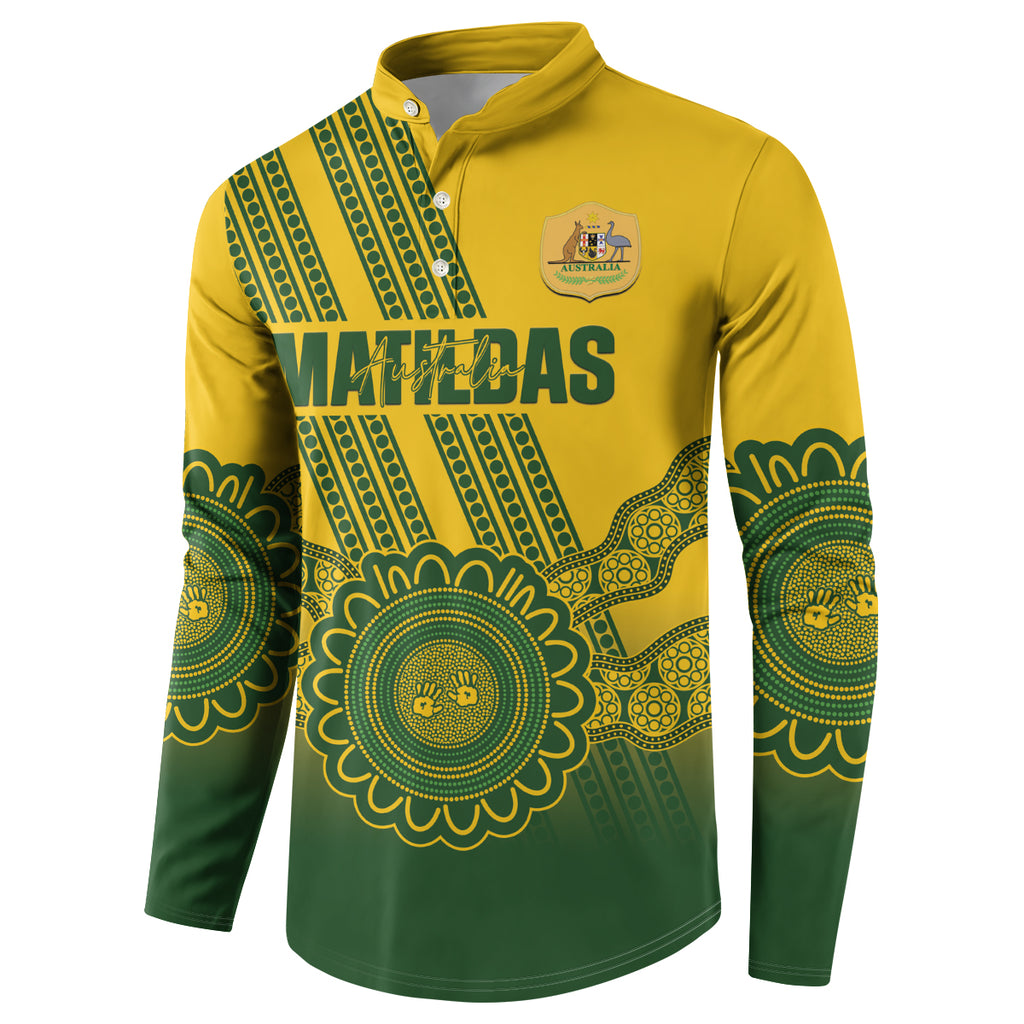 Custom Australia Matildas Button Sweatshirt Aussie Aboriginal Gold Version