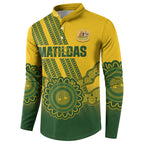 Custom Australia Matildas Button Sweatshirt Aussie Aboriginal Gold Version