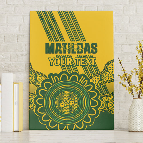 Custom Australia Matildas Canvas Wall Art Aussie Aboriginal Gold Version