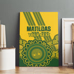 Custom Australia Matildas Canvas Wall Art Aussie Aboriginal Gold Version