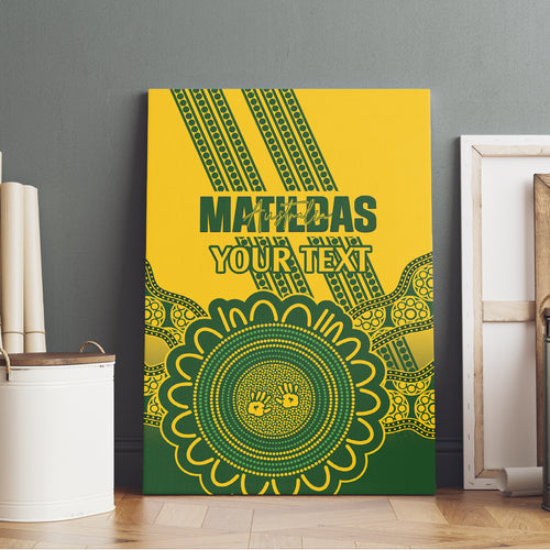 Custom Australia Matildas Canvas Wall Art Aussie Aboriginal Gold Version