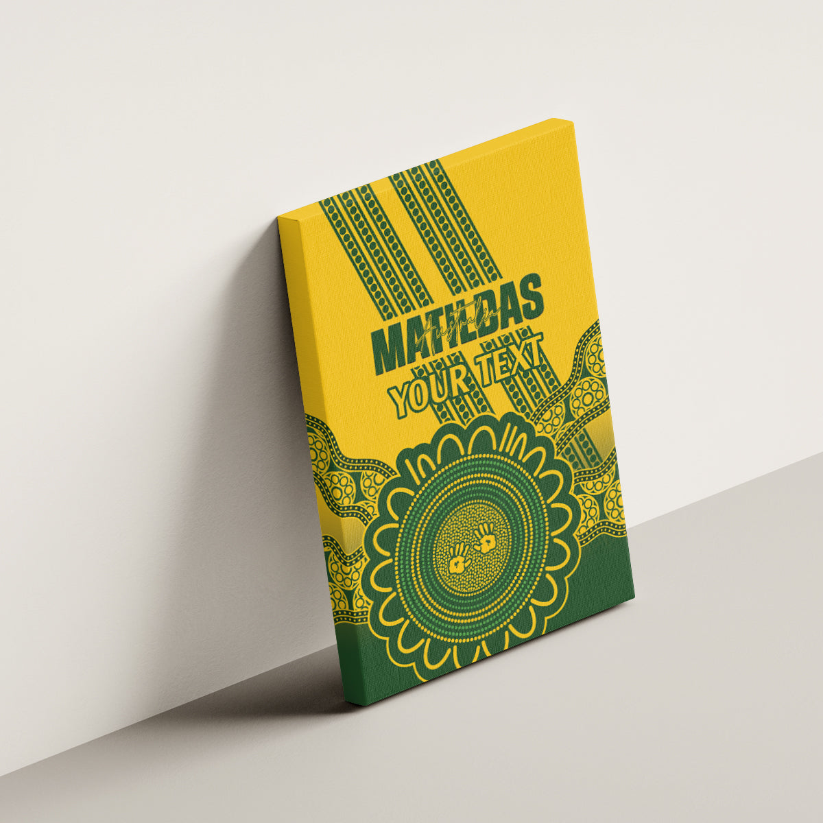 Custom Australia Matildas Canvas Wall Art Aussie Aboriginal Gold Version