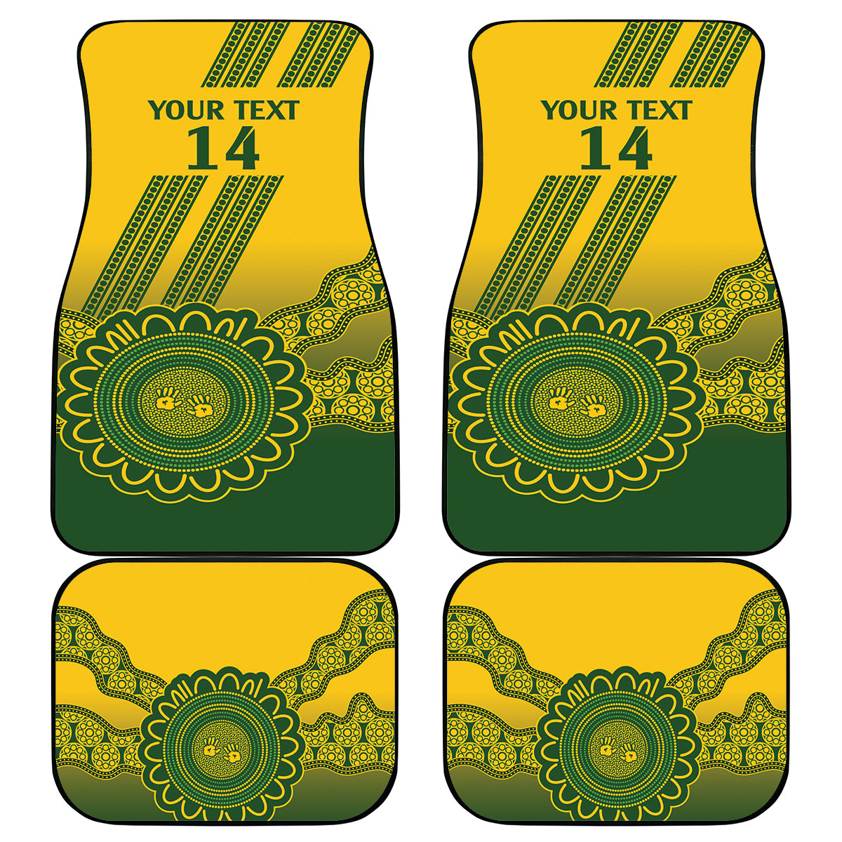 Custom Australia Matildas Car Mats Aussie Aboriginal Gold Version