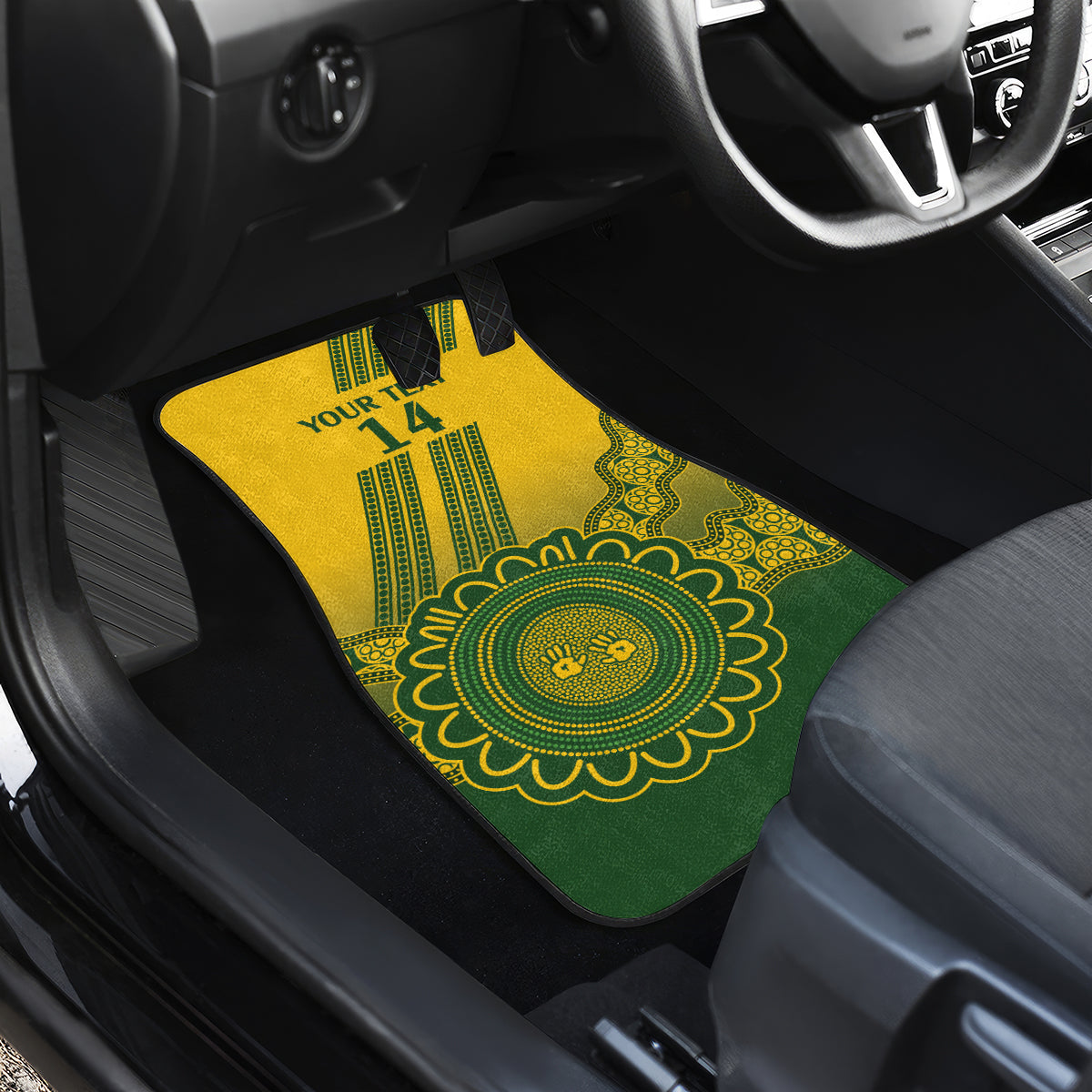 Custom Australia Matildas Car Mats Aussie Aboriginal Gold Version