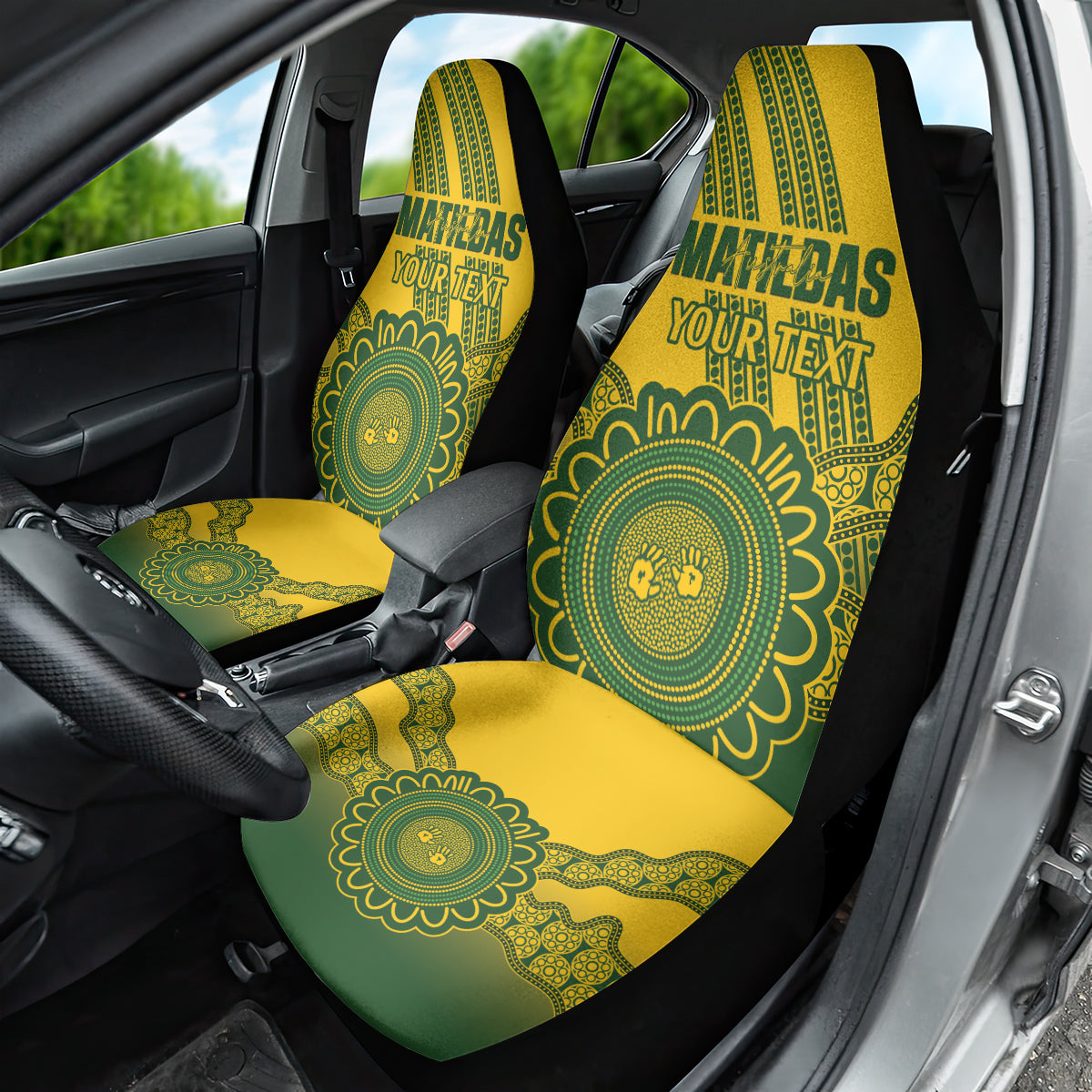 Custom Australia Matildas Car Seat Cover Aussie Aboriginal Gold Version
