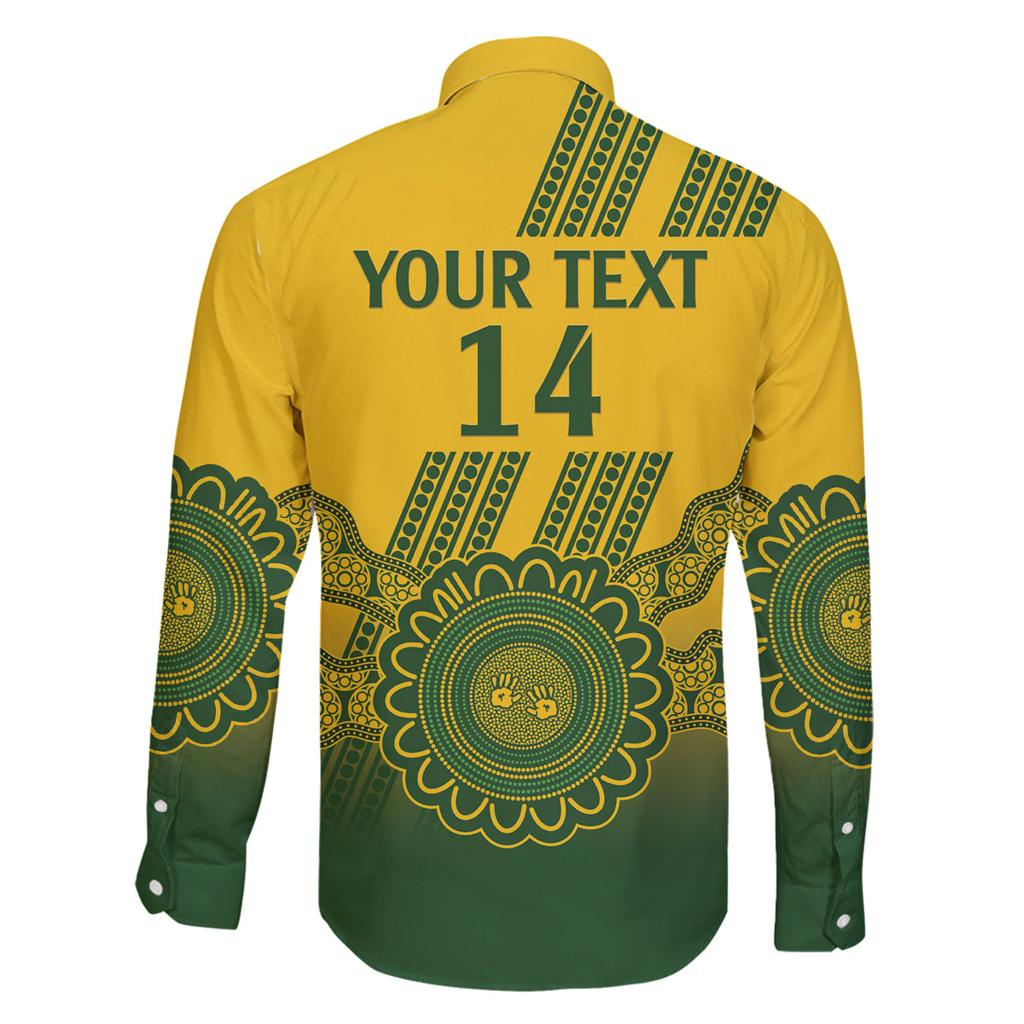 Custom Australia Matildas Family Matching Puletasi and Hawaiian Shirt Aussie Aboriginal Gold Version