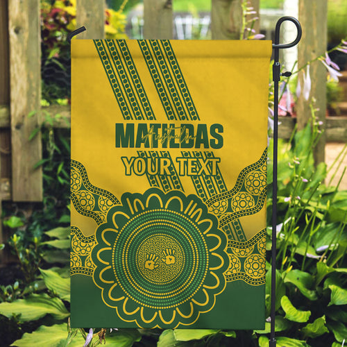 Custom Australia Matildas Garden Flag Aussie Aboriginal Gold Version