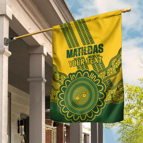 Custom Australia Matildas Garden Flag Aussie Aboriginal Gold Version