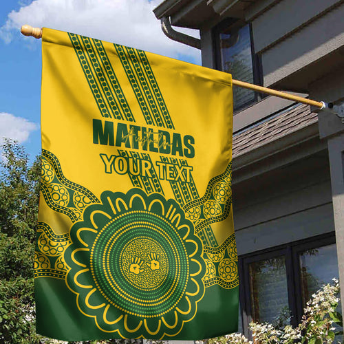 Custom Australia Matildas Garden Flag Aussie Aboriginal Gold Version