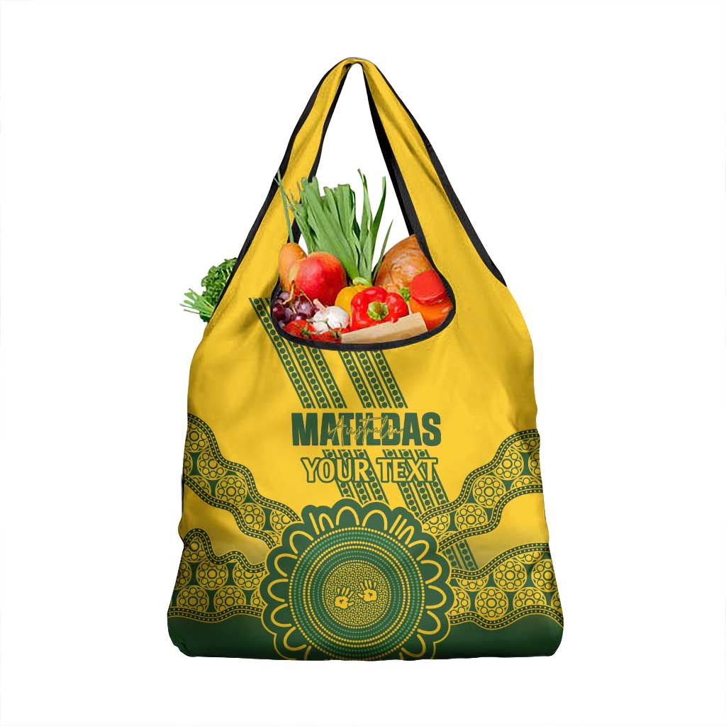 Custom Australia Matildas Grocery Bag Aussie Aboriginal Gold Version