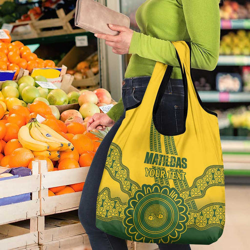 Custom Australia Matildas Grocery Bag Aussie Aboriginal Gold Version
