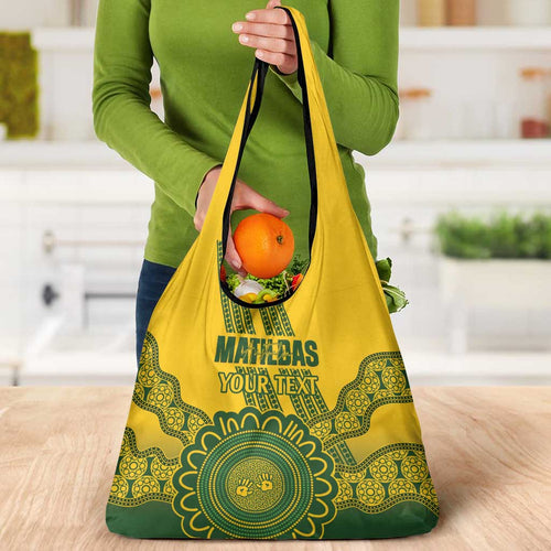 Custom Australia Matildas Grocery Bag Aussie Aboriginal Gold Version
