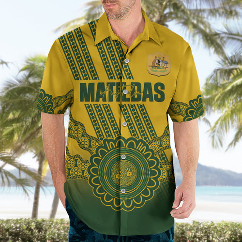 Custom Australia Matildas Hawaiian Shirt Aussie Aboriginal Gold Version