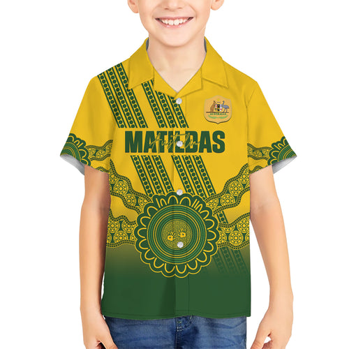 Custom Australia Matildas Hawaiian Shirt Aussie Aboriginal Gold Version