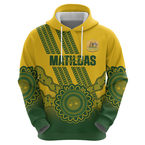 Custom Australia Matildas Hoodie Aussie Aboriginal Gold Version