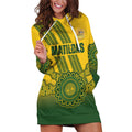 Custom Australia Matildas Hoodie Dress Aussie Aboriginal Gold Version