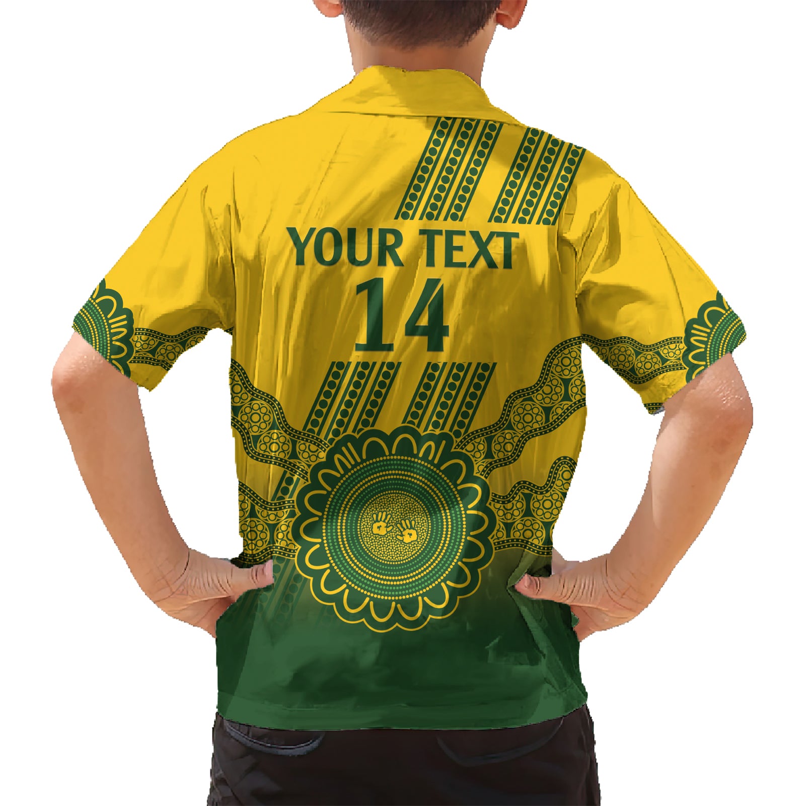 Custom Australia Matildas Kid Hawaiian Shirt Aussie Aboriginal Gold Version