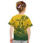 Custom Australia Matildas Kid T Shirt Aussie Aboriginal Gold Version
