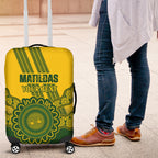 Custom Australia Matildas Luggage Cover Aussie Aboriginal Gold Version