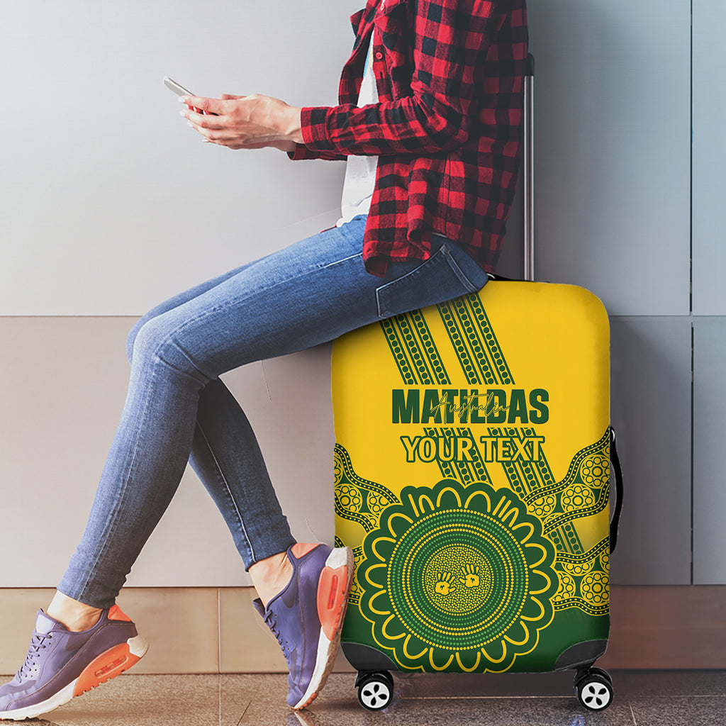 Custom Australia Matildas Luggage Cover Aussie Aboriginal Gold Version