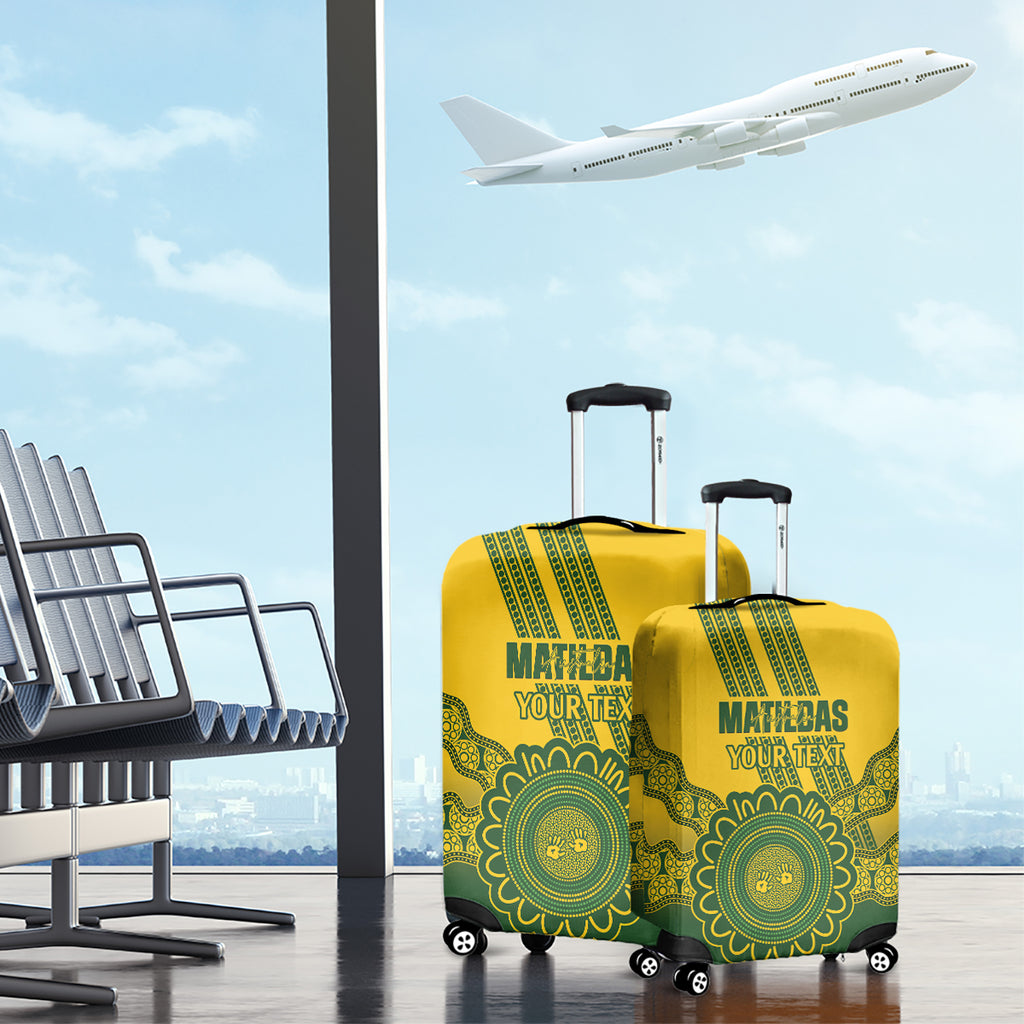Custom Australia Matildas Luggage Cover Aussie Aboriginal Gold Version