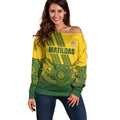 Custom Australia Matildas Off Shoulder Sweater Aussie Aboriginal Gold Version