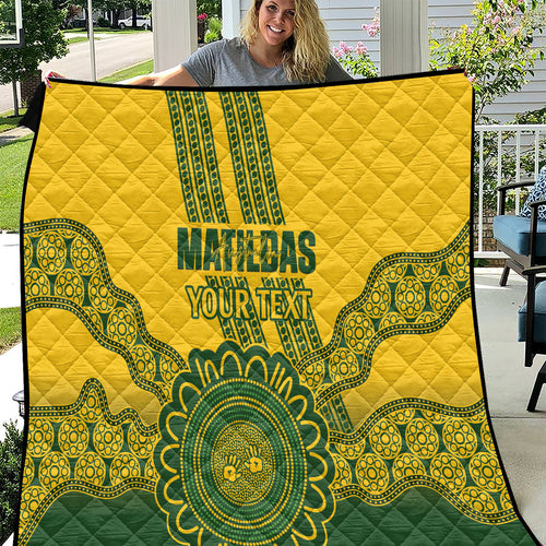 Custom Australia Matildas Quilt Aussie Aboriginal Gold Version