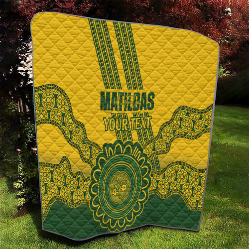 Custom Australia Matildas Quilt Aussie Aboriginal Gold Version