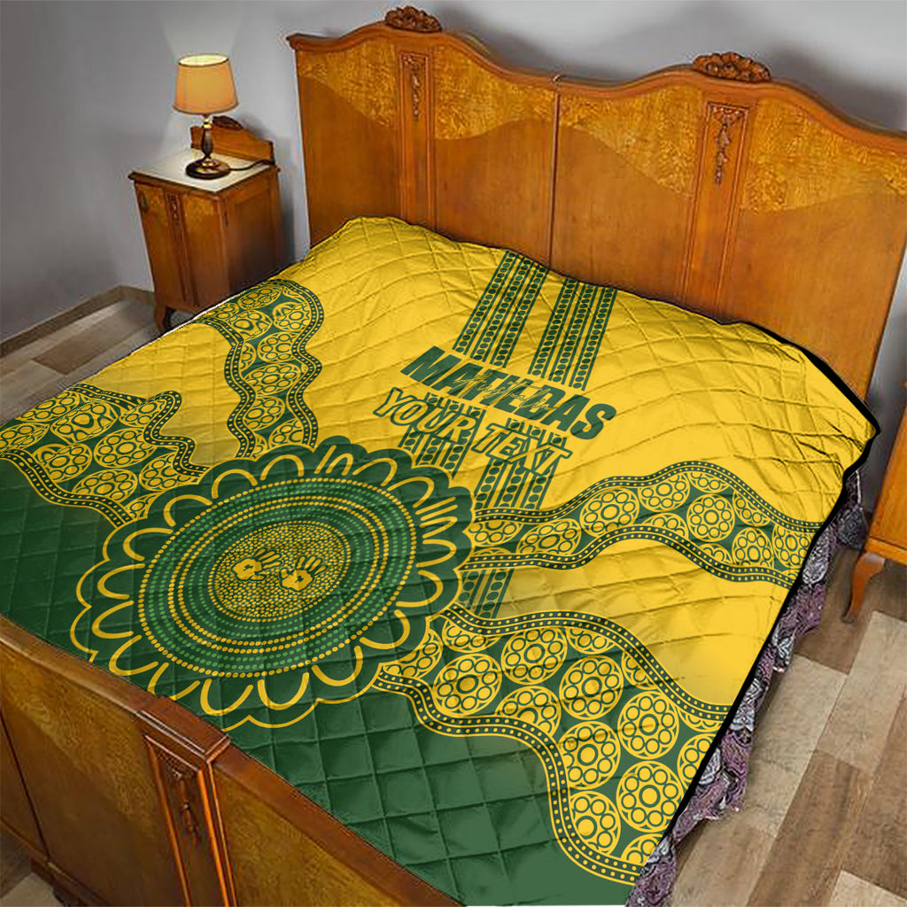 Custom Australia Matildas Quilt Aussie Aboriginal Gold Version