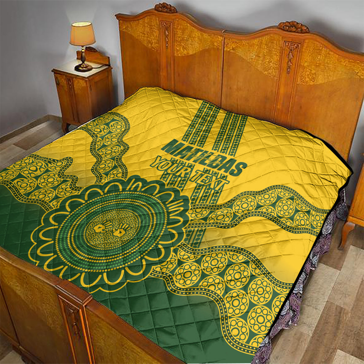 Custom Australia Matildas Quilt Aussie Aboriginal Gold Version