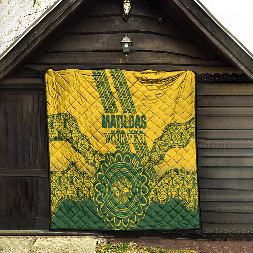 Custom Australia Matildas Quilt Aussie Aboriginal Gold Version