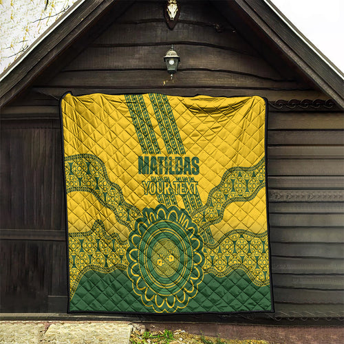 Custom Australia Matildas Quilt Aussie Aboriginal Gold Version