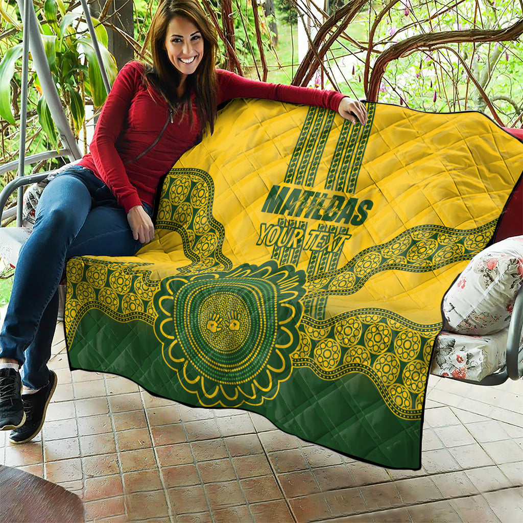 Custom Australia Matildas Quilt Aussie Aboriginal Gold Version