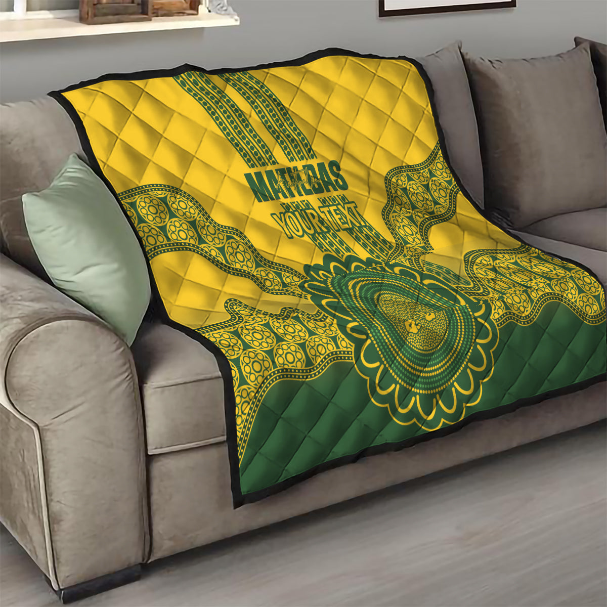 Custom Australia Matildas Quilt Aussie Aboriginal Gold Version